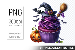 Spooky Cute Halloween Cupcakes Clipart PNG Bundle Product Image 13