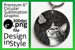 Colorful Kitty Sublimation: Keychain &amp; Coaster Fun Product Image 1