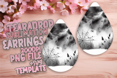 Stylish Teardrop Earrings Artwork PNG , Halloween Product Image 1