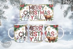 Merry Christmas Y'all Mug Wrap - Christmas Mug Sublimation Product Image 1