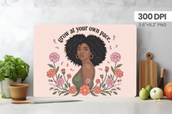 Afro Girl/Woman Melanin braided hair Cutting Board PNG Desig Product Image 1