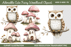 Adorable Cute Fairy Woodland Clipart PNG Product Image 1