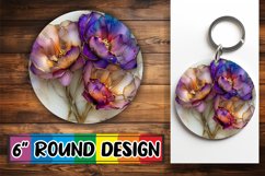Golden 3D Bloom PNG Sublimation Keychains Product Image 1
