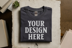 Charcoal Gildan 5000 Flat Lay Tshirt Mockup, G5000 mockup Product Image 1