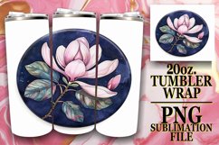 Denim Floral Tumbler Sublimation Spring 20oz Product Image 1