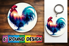 Cheerful Sublimation Circle Coasters, Animals Art Product Image 1