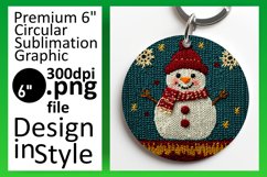 Lovely Round Design for Sublimation , Snowman Product Image 1