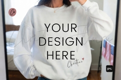 4th Of July White Sweatshirt Model Mockup Product Image 1