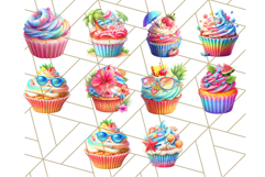 Bright Summer Cupcake PNG Clipart, Colorful Cupcakes Product Image 9