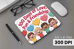 100 days of school Mouse Pad, Teacher PNG Sublimation Design Product Image 1