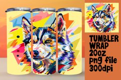 Bright Abstract Dog Tumbler Wrap 20oz Sublimation Art Product Image 1