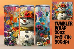 Snowman Wonderland Sublimation Tumbler Wrap 20oz Holiday Product Image 1