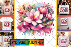 LUMINOUS Tote Bag Designs PNG, Flowers Product Image 1