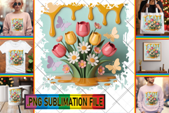 Fun Tote Bag Gift Ideas PNG, 3D Flowers Product Image 1