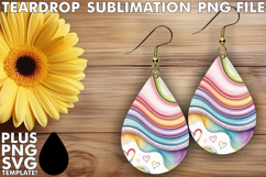 Unique Teardrop Earrings Art PNG, Pattern Product Image 1