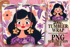 Beautiful Female Tumbler Wrap with Floral Art 20oz Product Image 1