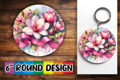 Joyful Car Coaster Round Style PNG, Flowers Product Image 1