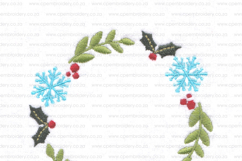 Snowflake and Mistletoe Christmas Wreath Embroidery Design Product Image 6
