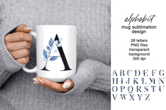 Mug sublimation design with letters, monograms, PNG file. Product Image 1