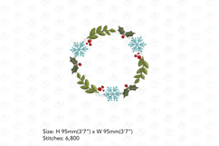 Snowflake and Mistletoe Christmas Wreath Embroidery Design Product Image 2