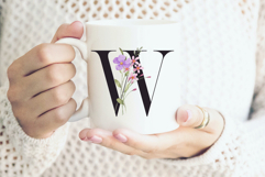 Mug sublimation design with letter, monogram, PNG file. Product Image 3