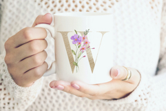 Mug sublimation design with letter, monogram, PNG file. Product Image 3