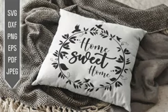 Farmhouse Svg. Home Sweet Home Svg. Wreath Svg. Family Svg. Product Image 1