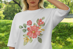 Floral watercolor set. Flowers and leaves bouquets, PNG file Product Image 5