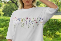 T-shirt design wild flowers, sublimation design, PNG file. Product Image 3