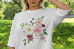 Watercolor flowers clipart bouquet of PNG. Product Image 6