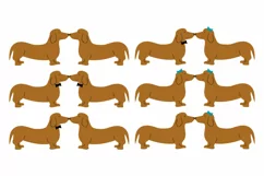 Valentine 3D Shadow Box SVG Sausage Dogs Layered Paper Cut Product Image 2