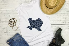 Political divisions of the US. Denim leopard skin print Product Image 2