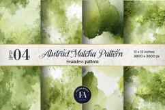Matcha Green Tea Pattern, Matcha Aesthetic Digital Paper Product Image 1