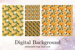 Orange Pattern Background Fresh Fruit Wallpaper Backdrop_102 Product Image 1