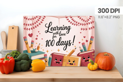 100 days of school Cutting Board PNG Design, Teacher PNG Product Image 1