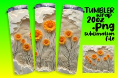 Sublimation Wrap 20oz - 3D Flower in Hole Design Product Image 1