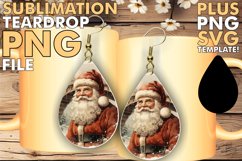 Chic Teardrop Earrings Sublimation, Christmas Product Image 1