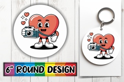 Joyful Circle Keychains for Gifts, Valenines Heart Product Image 1