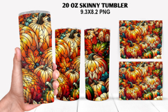 Pumpkins Skinny Tumbler 20oz Wrap Design, Halloween Tumbler Product Image 1