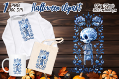 Cute blue Halloween monster clipart t shirt designs png Product Image 2