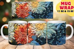 STAINED GLASS MOSAIC GARDEN SUBLIMATION 11OZ 15OZ MUG WRAP Product Image 1
