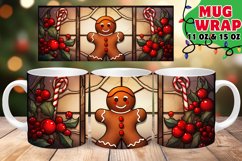STAINED GLASS Gingerbread Man WONDER 11OZ 15OZ MUG WRAP Product Image 1