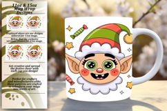 Dreamy 15oz Mug Wrap Png Design , Cute Christmas Product Image 1