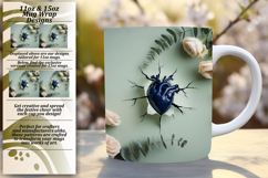 Sophisticated 15oz Mug Wrap Png , 3D Heart Product Image 1