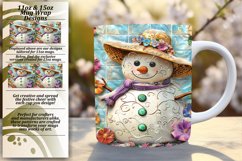 Holiday Snowman Sublimation Mug Wrap 11oz/15oz Summer Snow Product Image 1