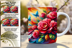 Chic 15oz Mug Wrap Png Template , Flowers Product Image 1