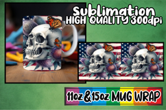 Joyful sunsets 11oz 15oz sublimation wrap, Skull USA Product Image 1