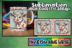 Bright beginnings sublimation mug wrap, Cute Cow Product Image 1