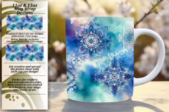 Artistic 11oz Mug Wrap Png Template , Watercolor Patter Product Image 1