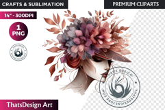 Romantic Flower clipart Rose gold Valentine floral PNG Product Image 1